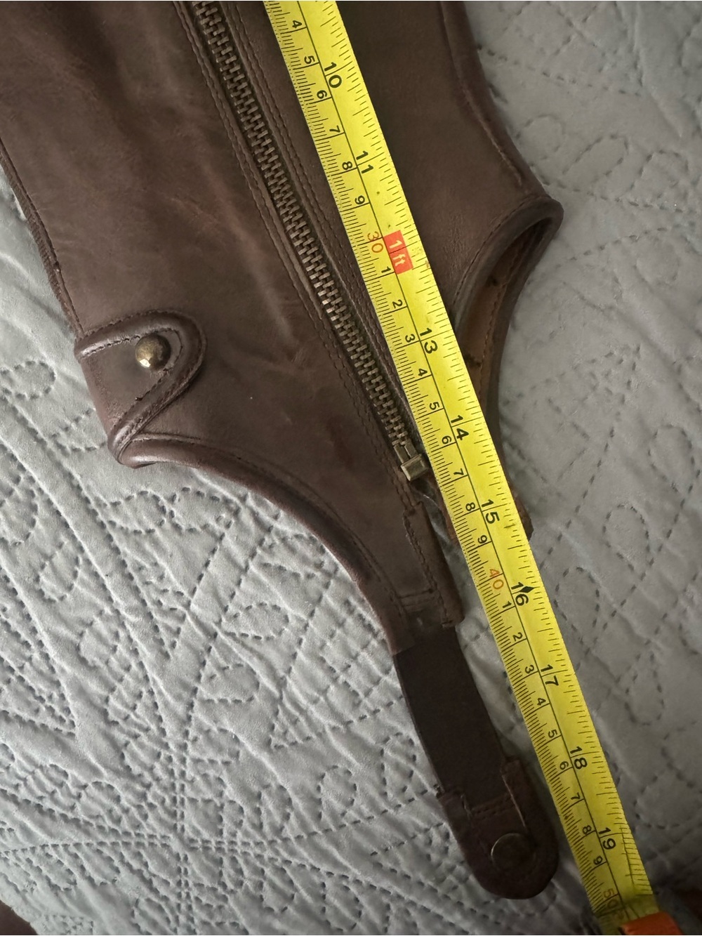 Brown Leather Tall Half Chaps 8M - Picture 8 of 8